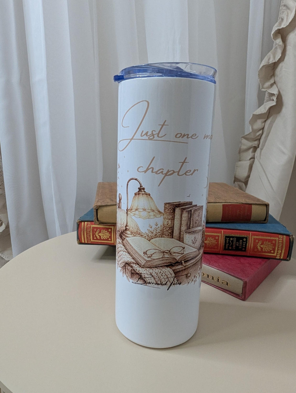Just One More Chapter Tumbler | Book Lover Gift | Reading Travel Cup | Bookish Tumbler | 20oz