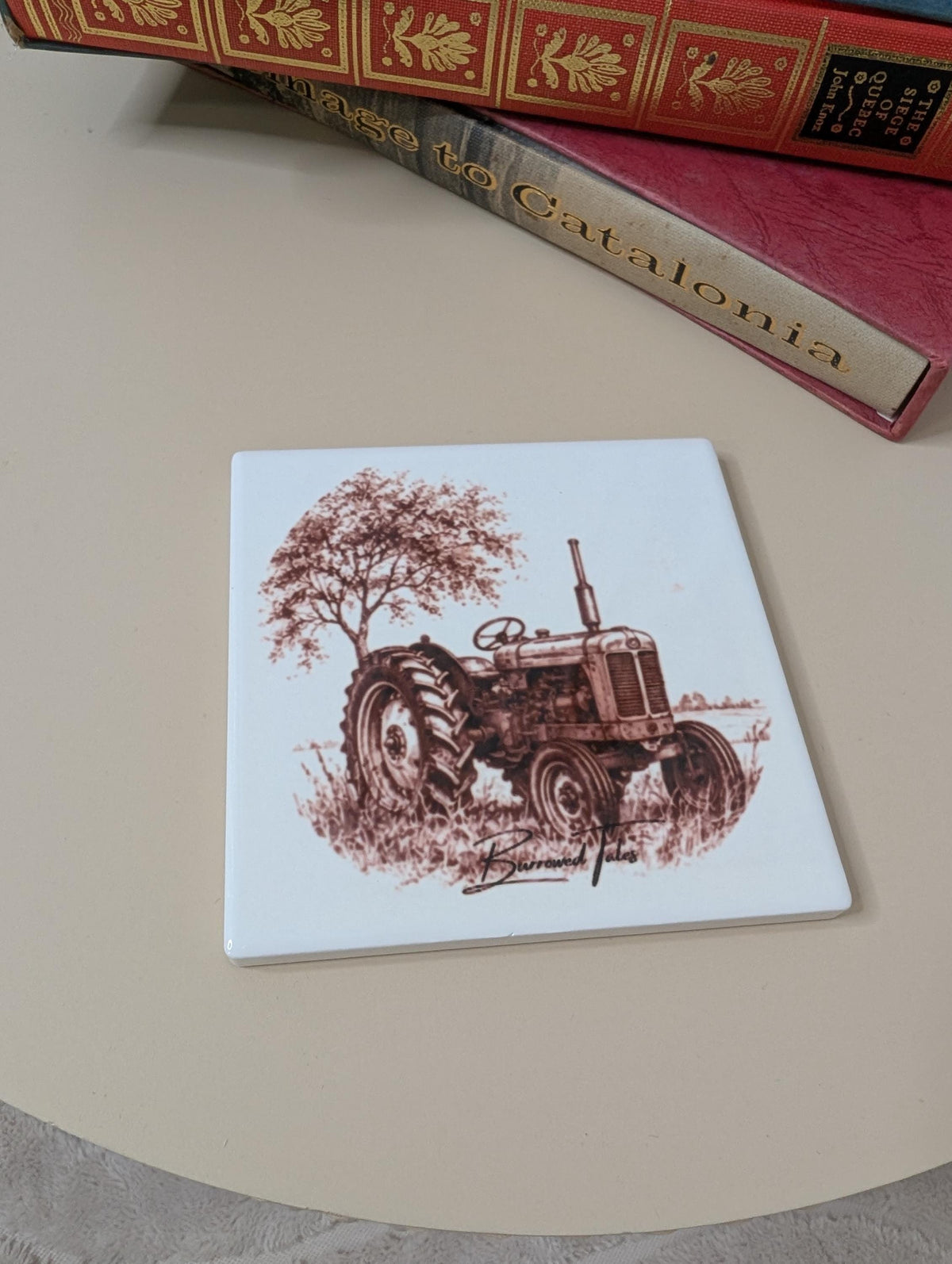 Vintage Tractor Coaster | Farmer Gift | Farming Coaster | Country Living Gift | Ceramic Coaster