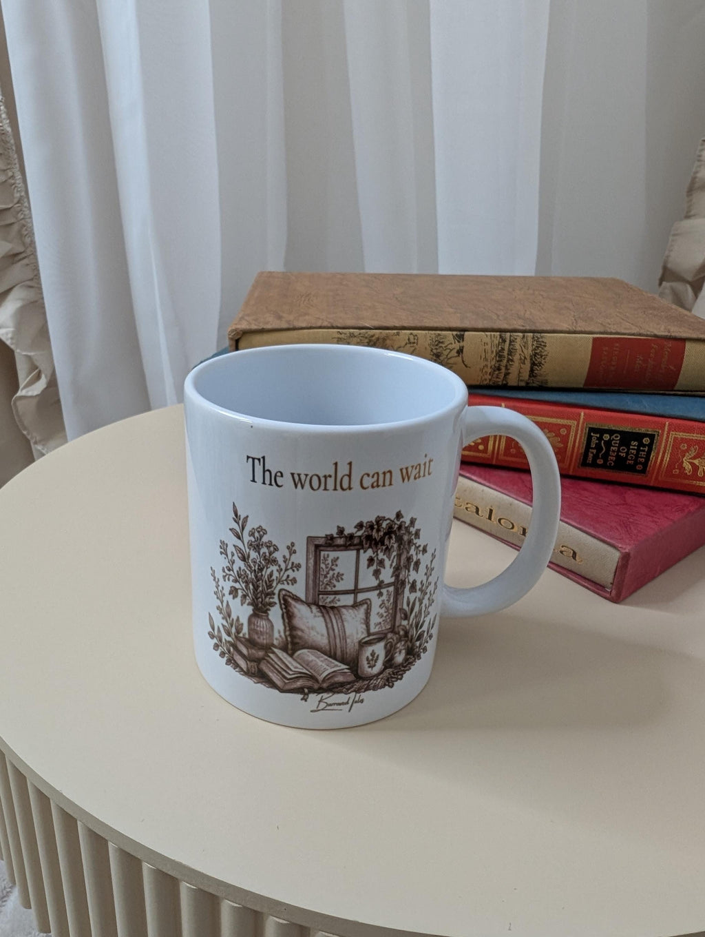 The World Can Wait Mug | Book Lover Mug | Reading Gift | Cosy Bookish Mug | 11oz Ceramic