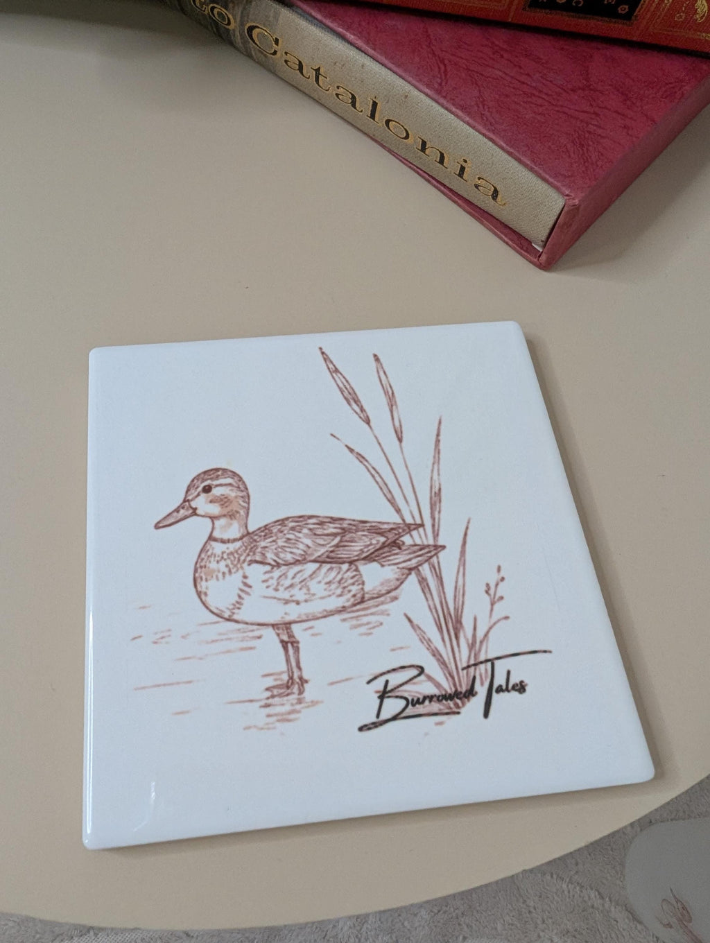 Duck Coaster | Duck Lover Gift | Country Living Coaster | Countryside Gift | Ceramic Coaster