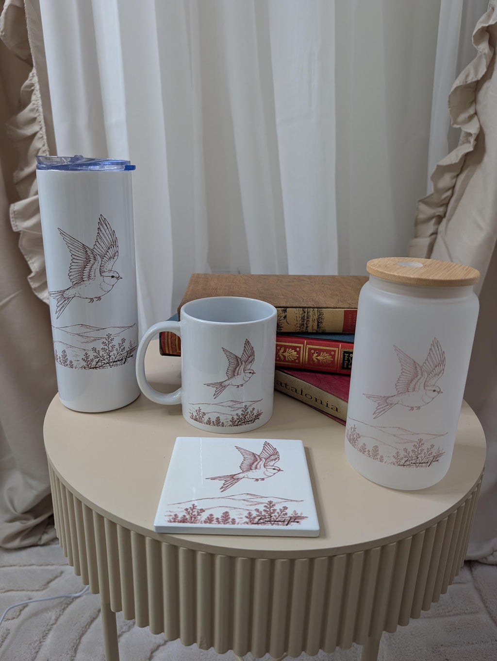Garden Bird Frosted Glass Tumbler | Birdwatcher Gift | Bird Lover Glass Cup | 16oz