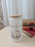 Booked for the Weekend Frosted Glass Tumbler | Book Lover Gift | Bookish Glass Cup | 16oz