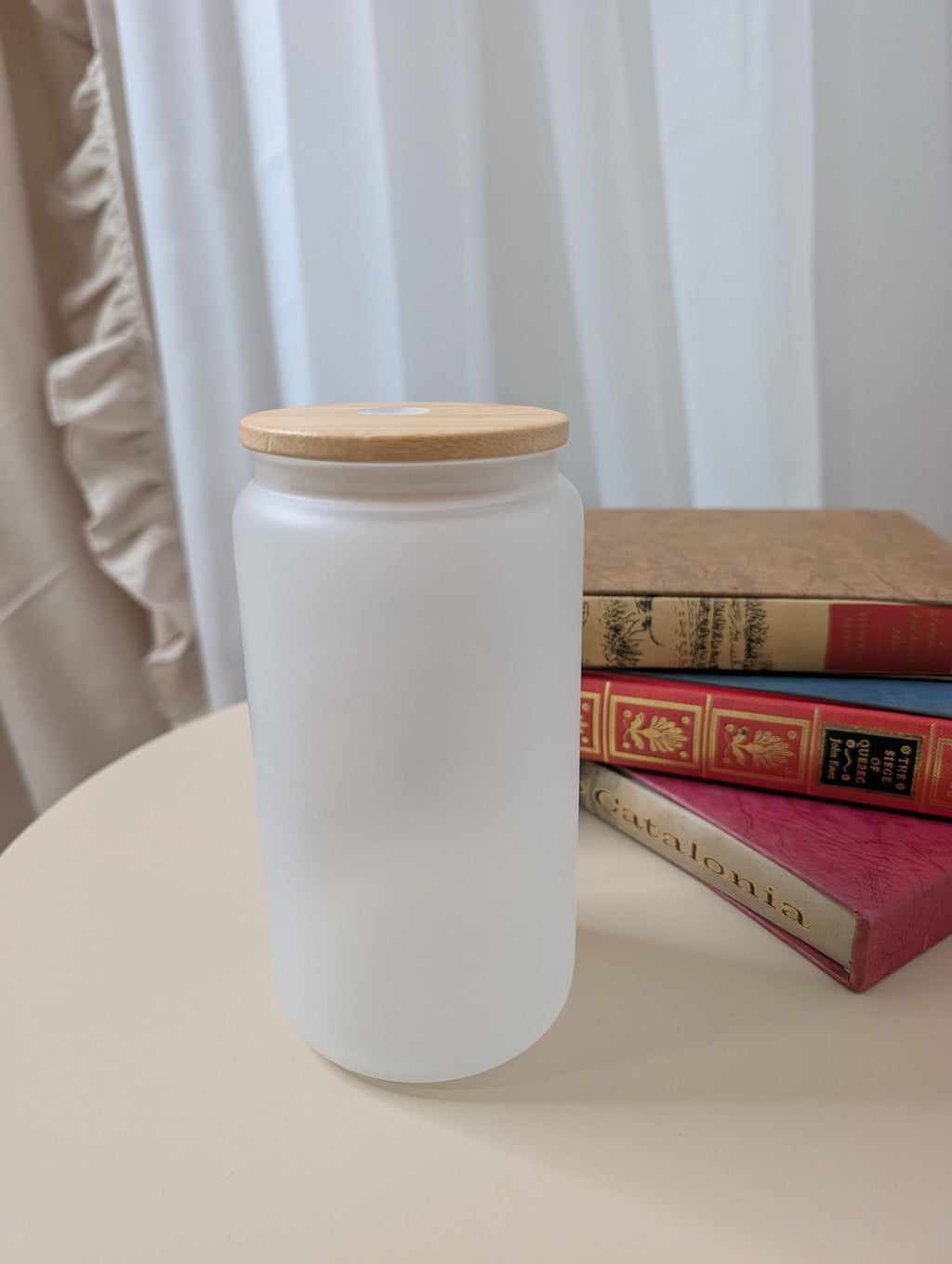 Booked for the Weekend Frosted Glass Tumbler | Book Lover Gift | Bookish Glass Cup | 16oz