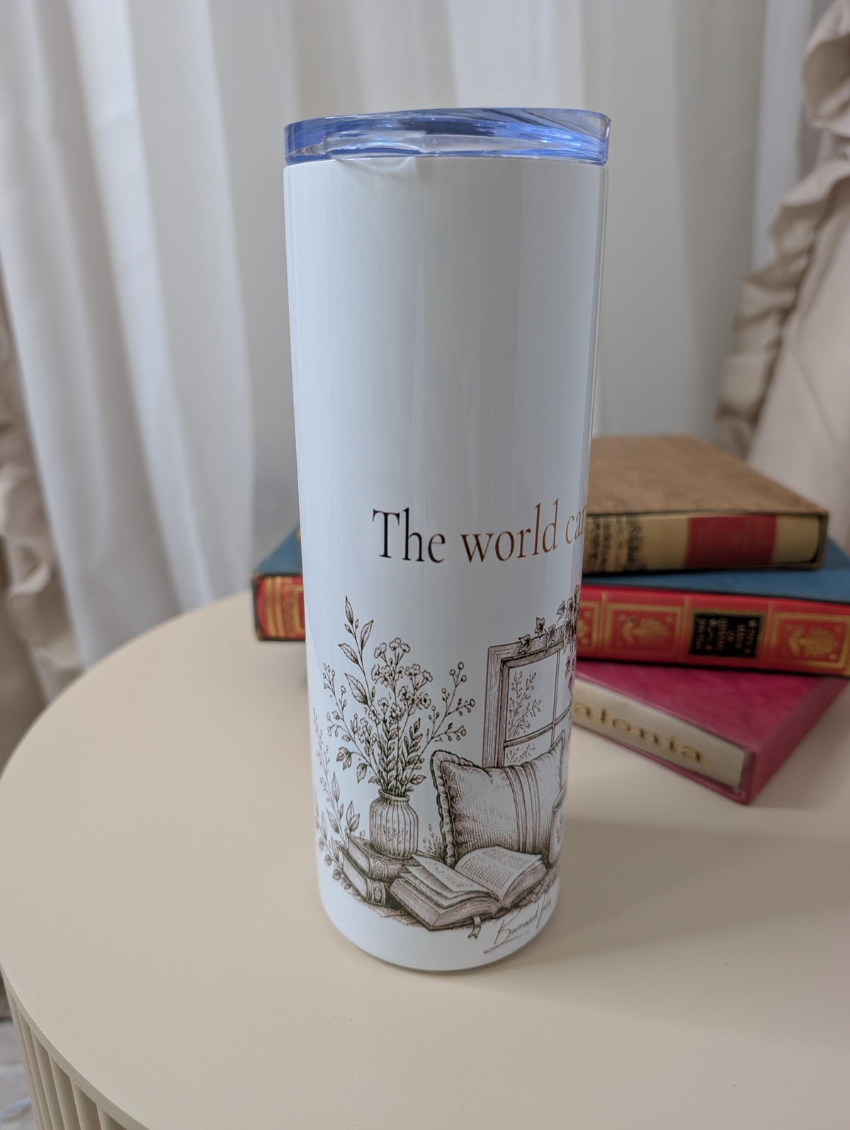 The World Can Wait Tumbler | Book Lover Gift | Reading Travel Cup | Bookish Tumbler | 20oz