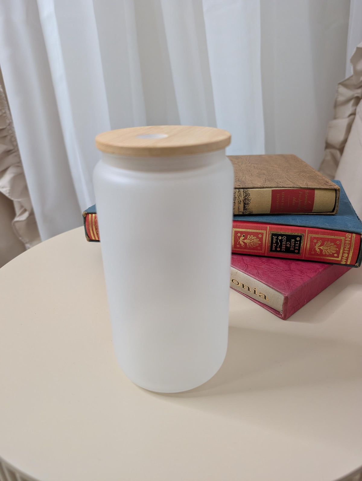 The World Can Wait Frosted Glass Tumbler | Book Lover Gift | Reading Glass Cup | 16oz