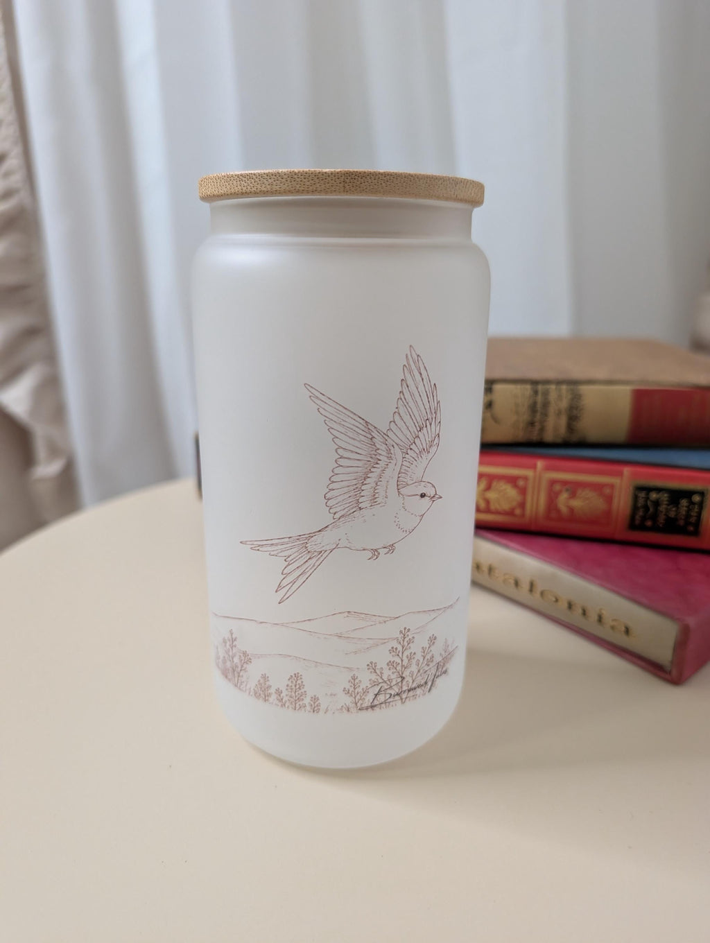 British Garden Bird Frosted Glass Tumbler | Birdwatcher Gift | Bird Lover Glass Cup | 16oz