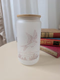 British Garden Bird Frosted Glass Tumbler | Birdwatcher Gift | Bird Lover Glass Cup | 16oz