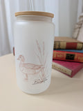 Duck Frosted Glass Tumbler | Duck Lover Gift | Country Living Glass Cup | 16oz