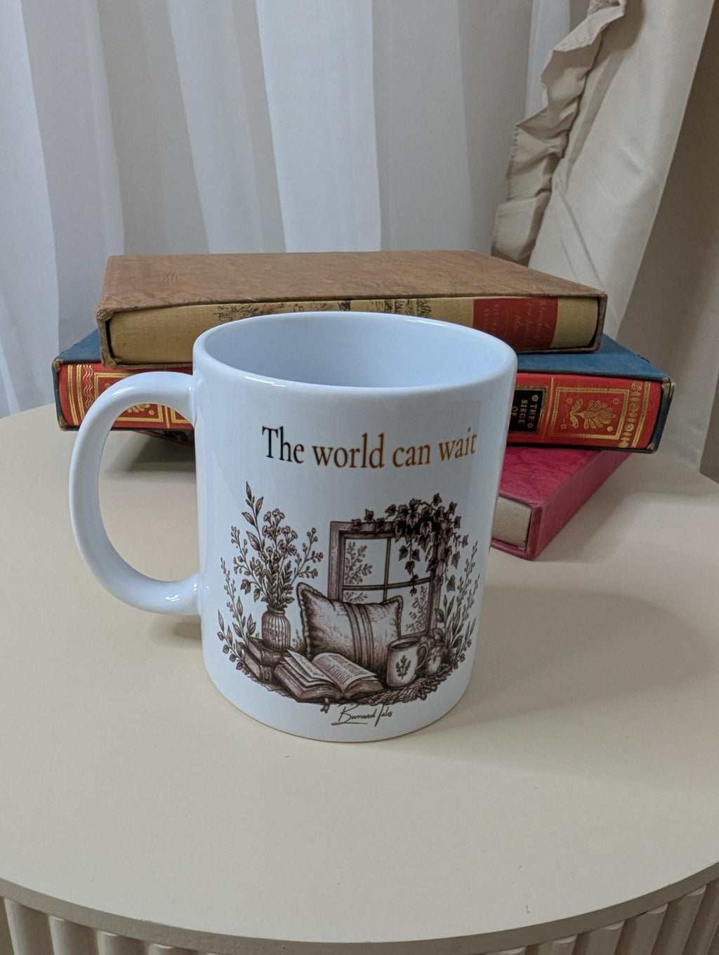 The World Can Wait Mug | Book Lover Mug | Reading Gift | Cosy Bookish Mug | 11oz Ceramic
